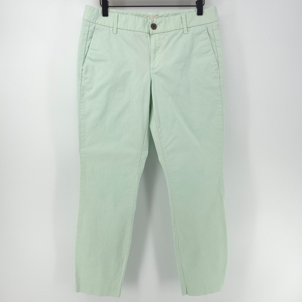 J.Crew Womens Pants Frankie Stretch 8 Mint Green Chino Pastel Preppy 08621